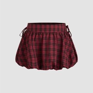 Cider Plaid Red Skirt